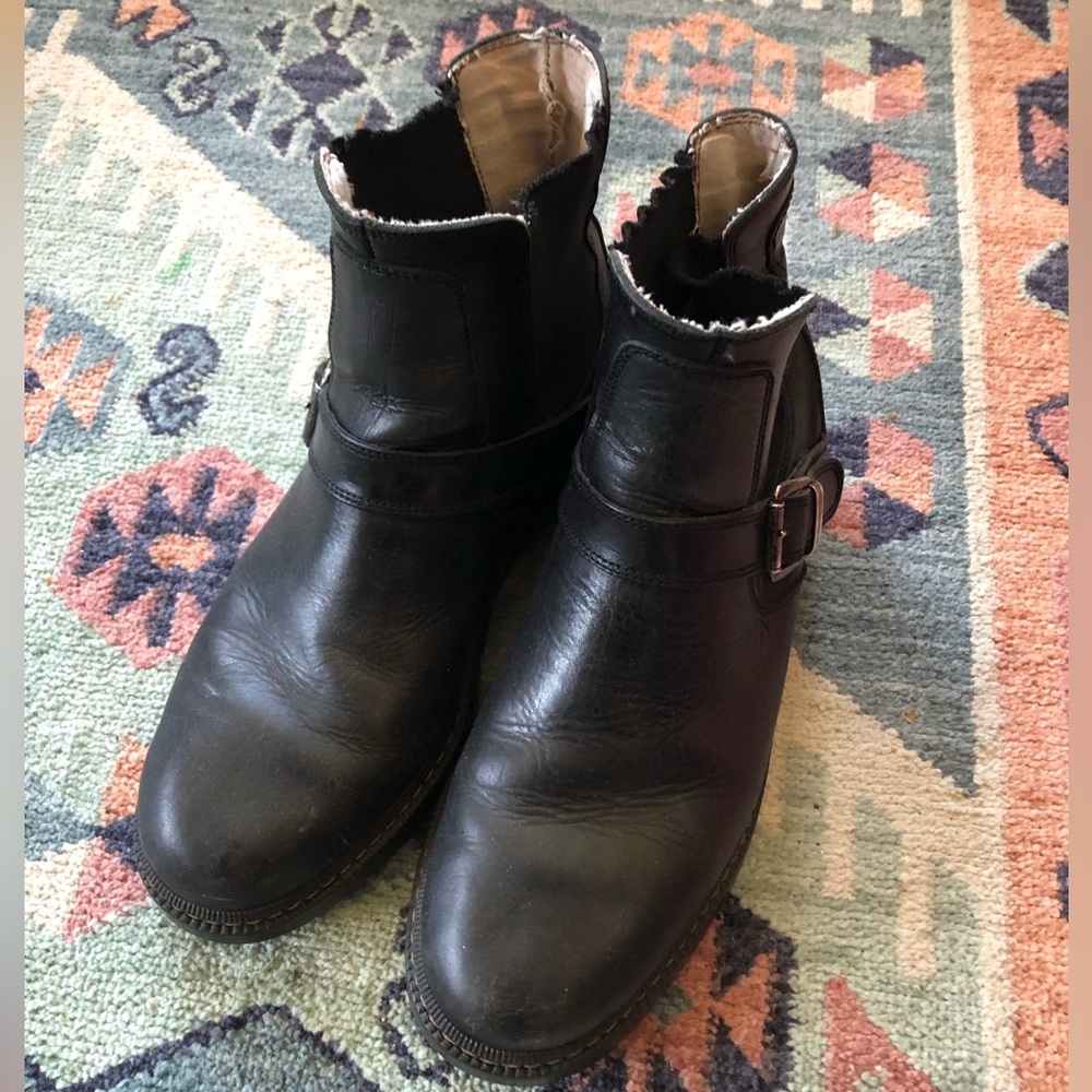 Vintage Leather Motorcycle Boots